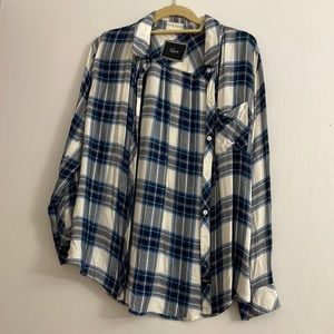 Rails blue and white flannel size s